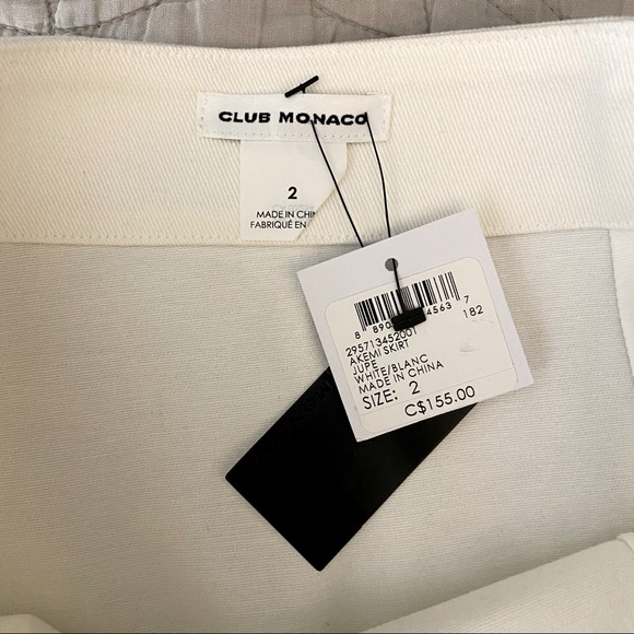 NWT | Club Monaco | Akemi Denim Scalloped Eyelet Skirt — White | Size 2 - Picture 7 of 13